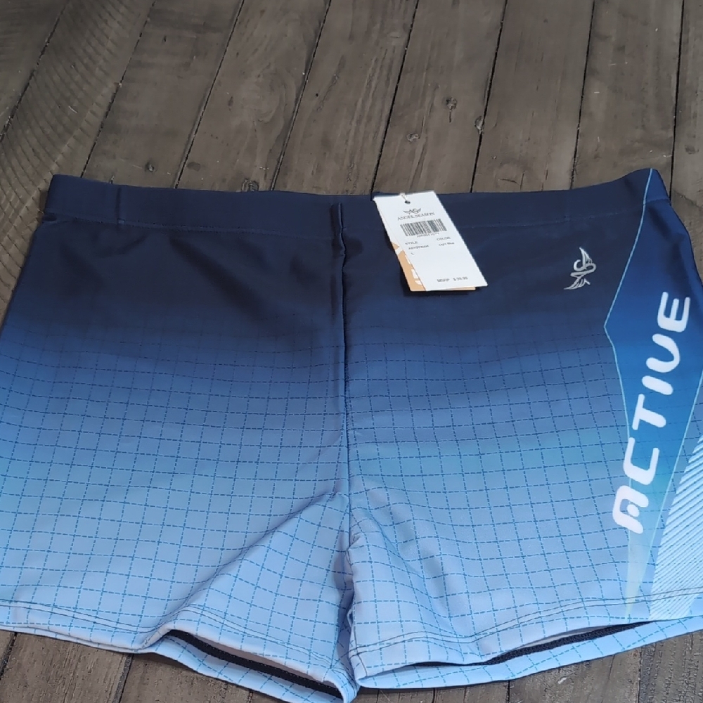 Active  Men's Gradient Blue Swim Trunks